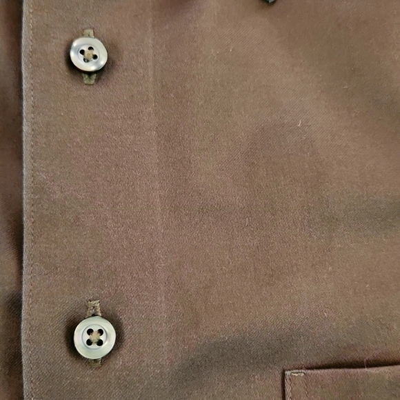 MURANO Liquid Cotton Brown Button-Up Dress Shirt - Picture 8 of 10